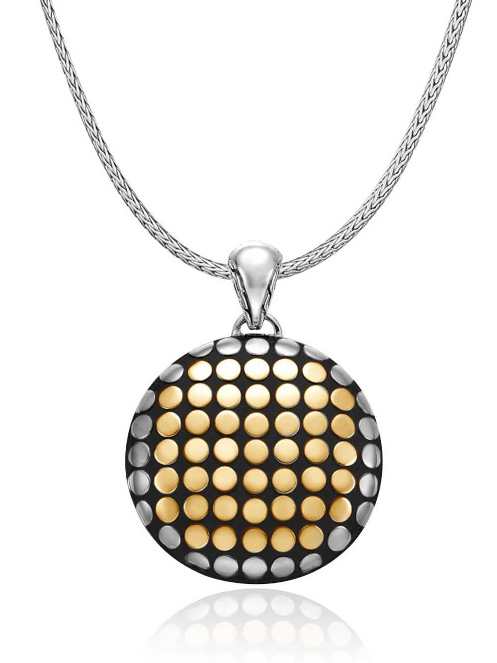 Vintage John Hardy Round Dot series Locket Pendant in 18k gold and 925 silver - Picture 1 of 8